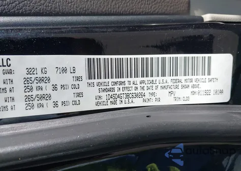 2011 Dodge Durango Crew из США, поврежденный, VIN 1D4SD4GT3BC630264